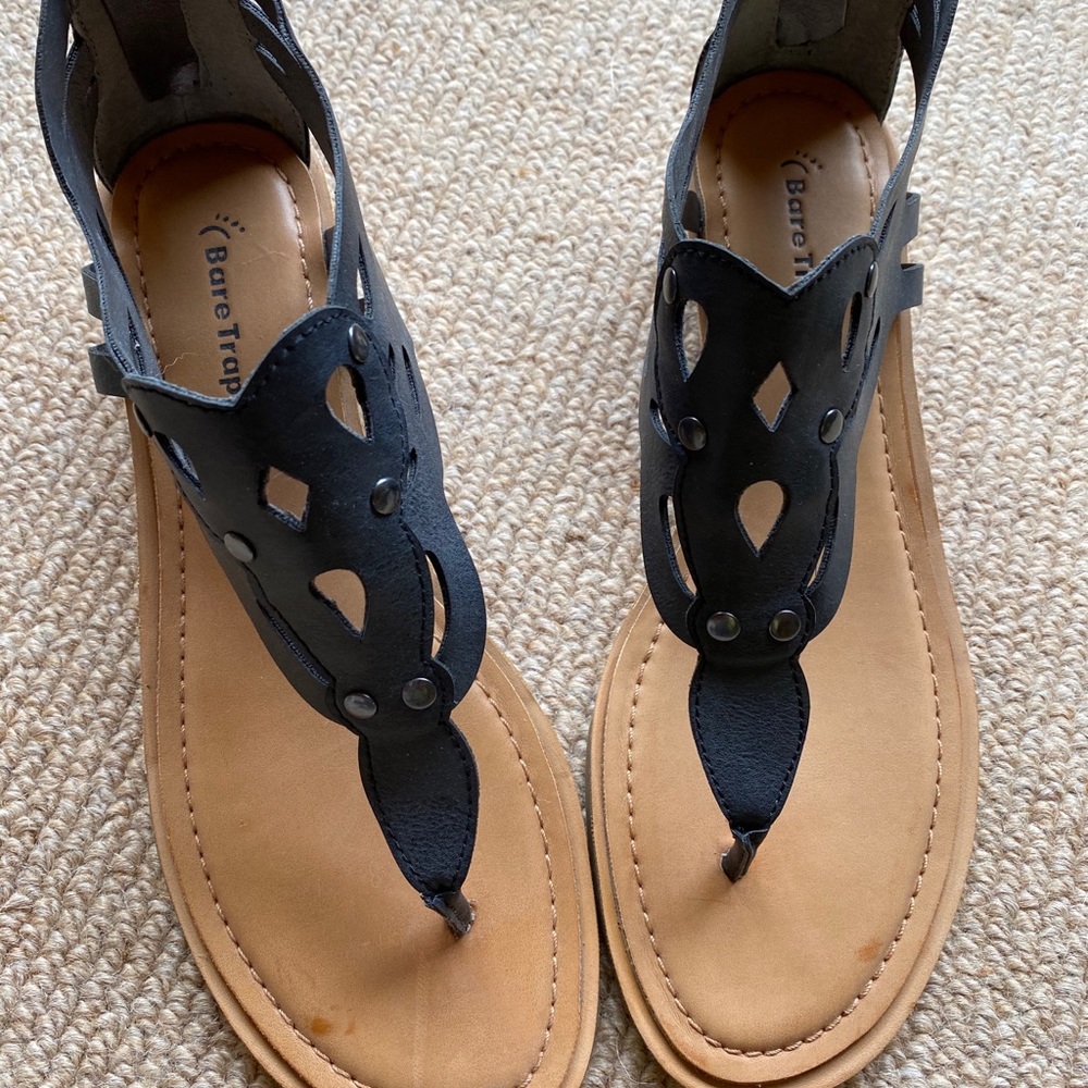 Black cut out sandals